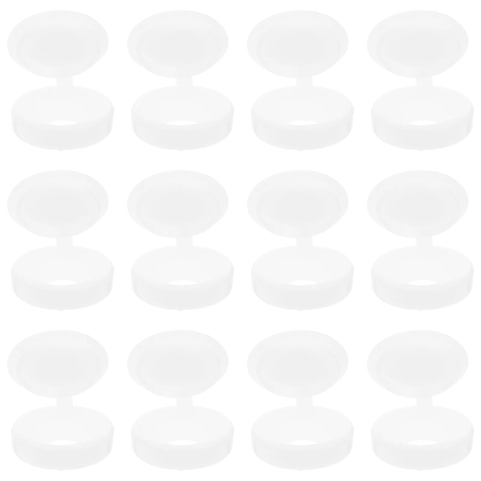 

100 Pcs Screw Caps Plastic Covers Decorative Furniture White Hinged Fold Bolt Snap Washer Screw Heads Protection