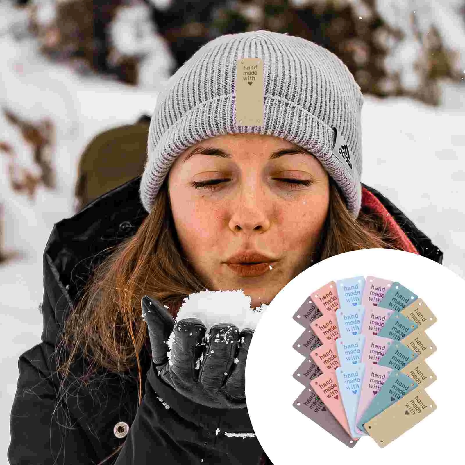 30 Pcs Hand Made Tag Handmade Decoration Knitting Tags Clothing Woven Label