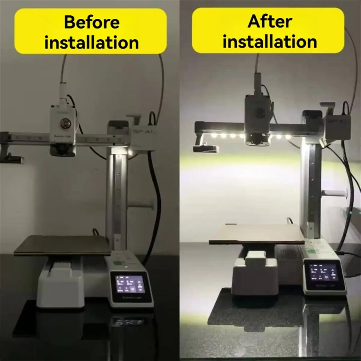 

BOFF LED Light Bar Induction Control 6500K High Brightness Lighting Heat-Resistant for Bambu Lab A1 Mini 3D Printer Black