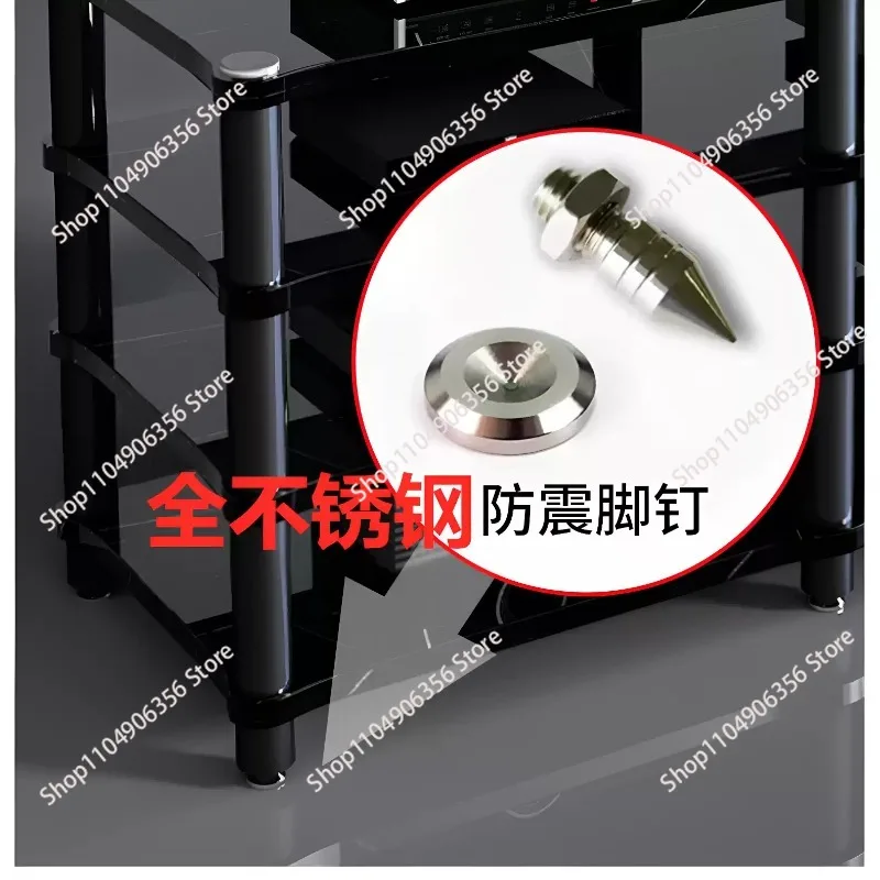 HIFI Audio Rack Heavy Duty AV Stand With Spikes Isolation Component Cabinet For Amplifier Turntable