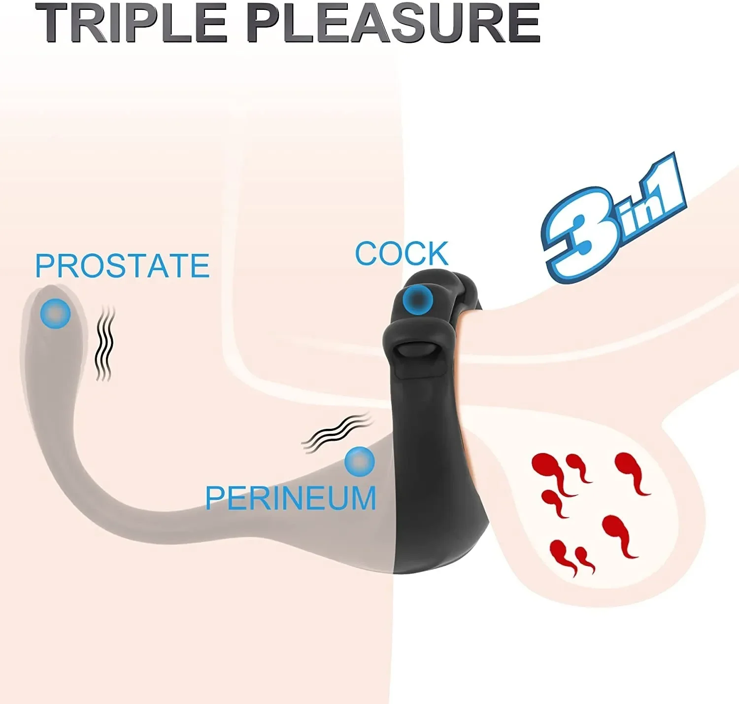 New Sex Toy Cock Rings Vibrator for Man Remote Control Prostate Massager Orgasm Masturbator Male Penis Sperm Lock Exerciser