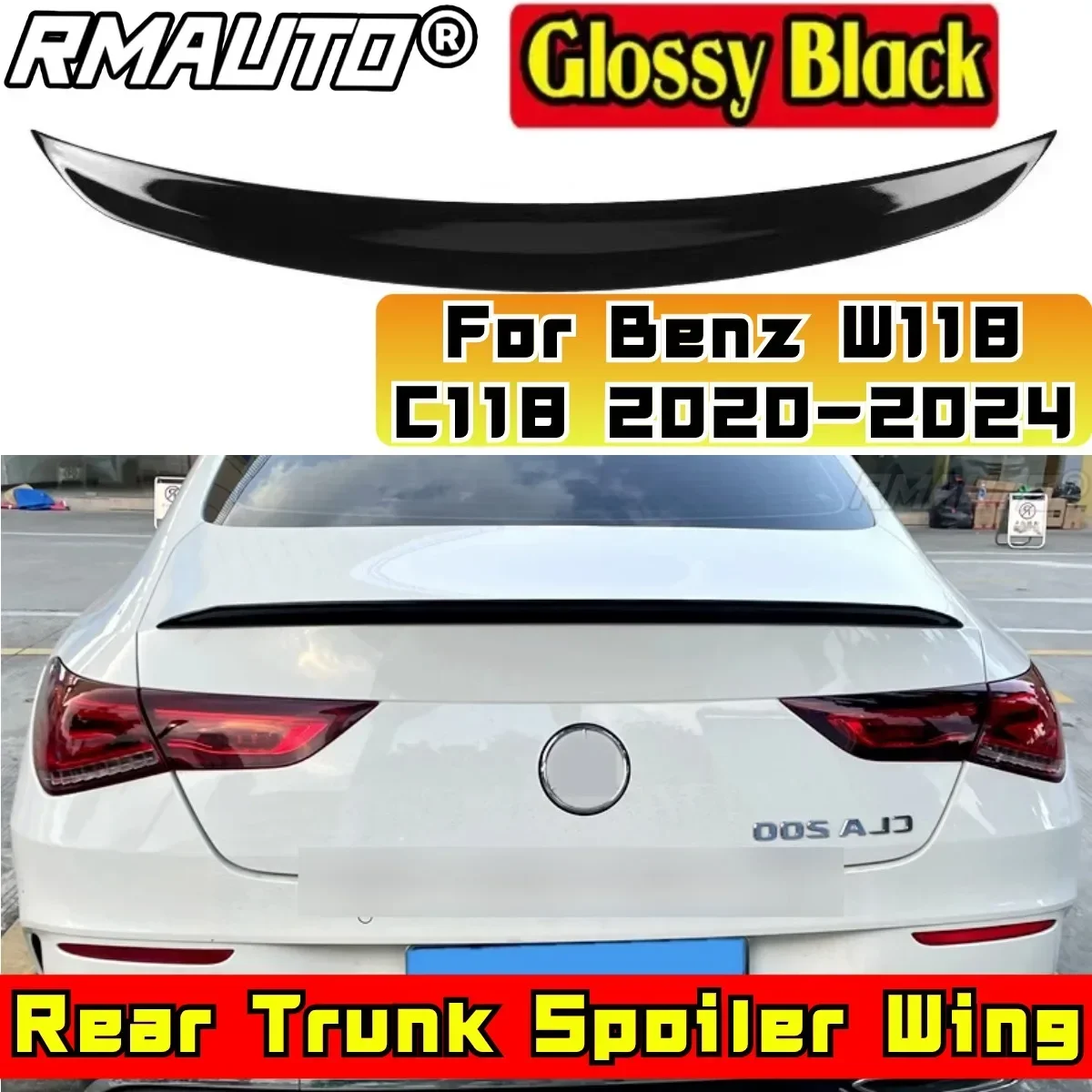 For Mercedes Benz CLA W118 C118 CLA180 CLA200 CLA45 2020-2024 Rear Spoiler Wing Body Kit Car Rear Trunk Spoiler Car Accessories