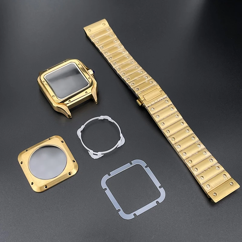 38mm Square Watch Case Stainless Steel NH35 Case Santo Modification Parts For SK Mod Fit NH36 NH35 Movement Watch Case NH35
