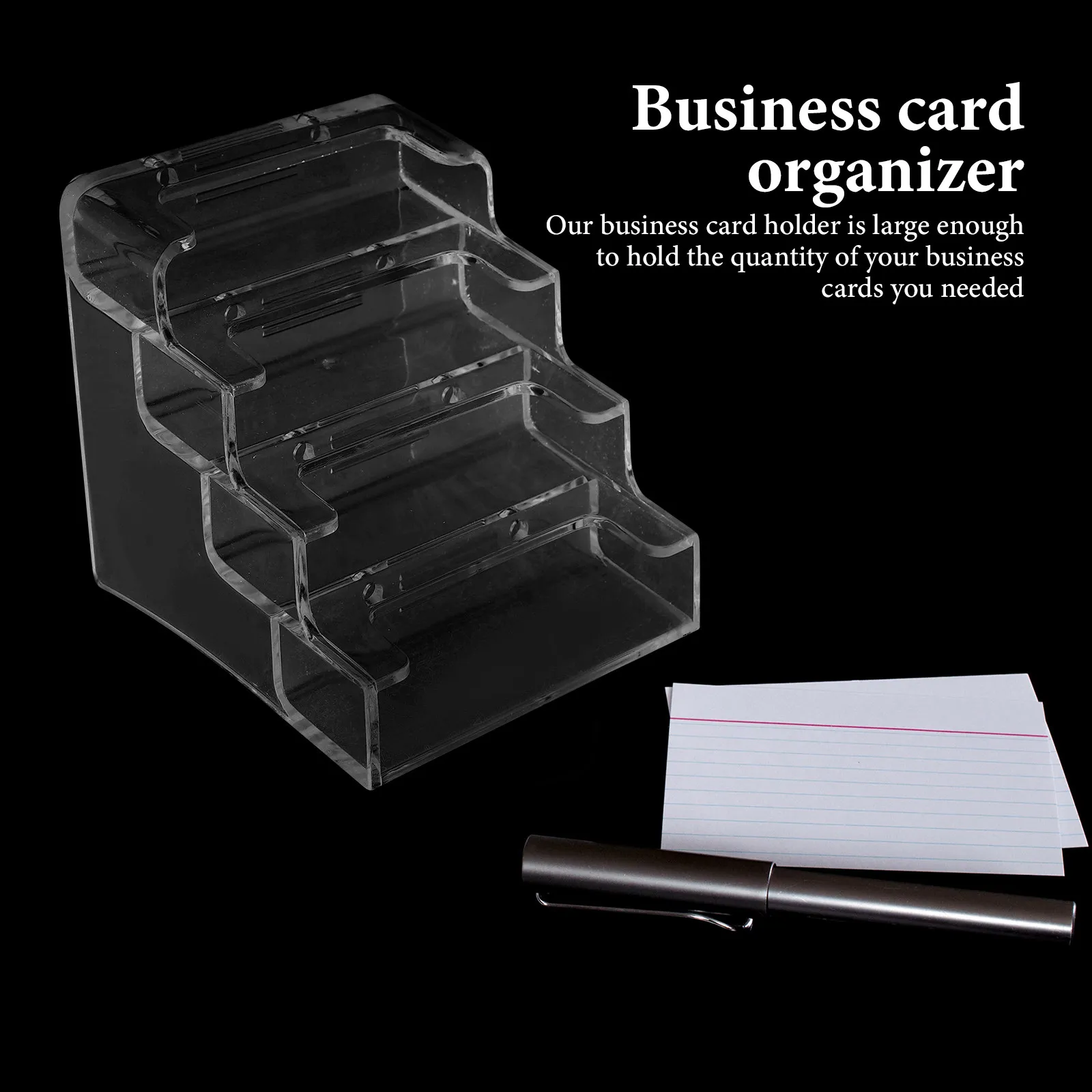 Acrylic Sleek Clear Holder Business Card Holder Desk Display Thickened Stable Compact Design Office Tabletop