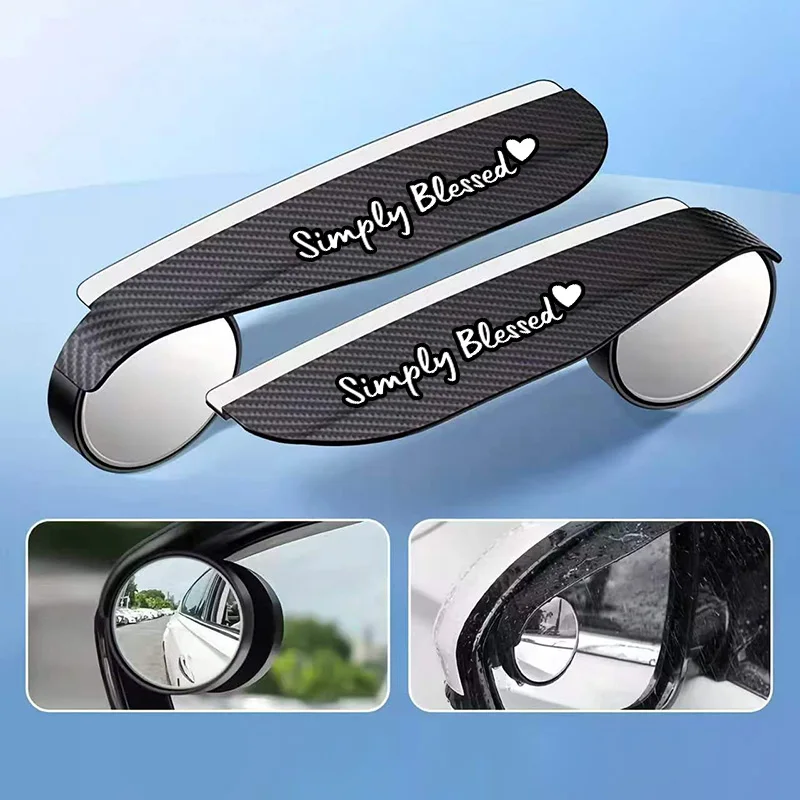 Simply Car Rearview Mirror Rain Shield Small Round Mirror Integrated Cartoon Reflective Mirror Rearview Mirror Rain Protection Waterproof