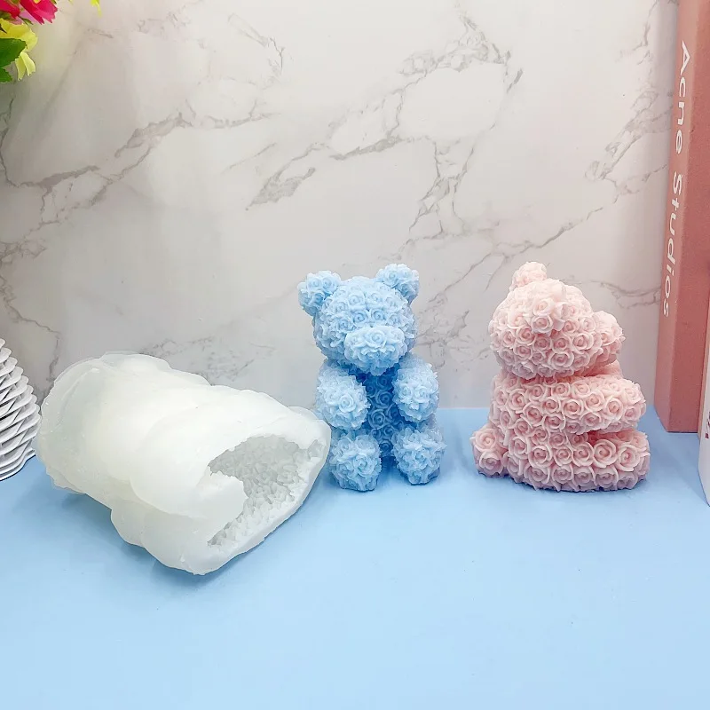 

Rose Bear Valentine's Day diy Tanxi Handmade Aromatherapy Candle Silicone Mold Birthday Gift Decoration Decorative Mold
