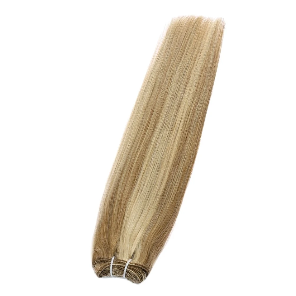 Hoogtepunt Menselijk Haar Bundels Inslag 100% Remy Europees Menselijk Haar Weeft 100G/50G Haar Weven Vlechten Natuurlijk steil Haar