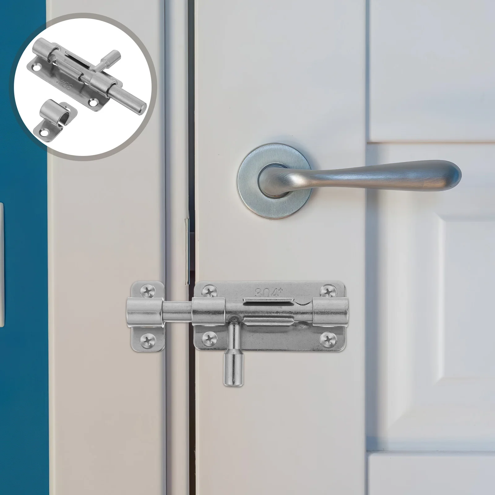 

4-Inch Stainless Steel Slide Bolt Latch Heavy Duty Barrel Bolt Lock For Inside Doors Bathroom Stall Hardware - Anti Theft Door