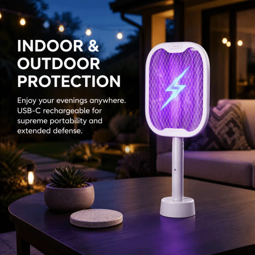 3 In 1 Foldable Electric Mosquito Killer 180 Degree Retractable Mosquito Killing Baton Portable USB Charging Insect Killer Home