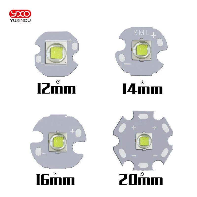 1 pces xml2 led XM-L2 t6 u2 10w branco neutro branco quente alta potência led emissor com 12mm 14mm 16mm 20mm pcb para diy