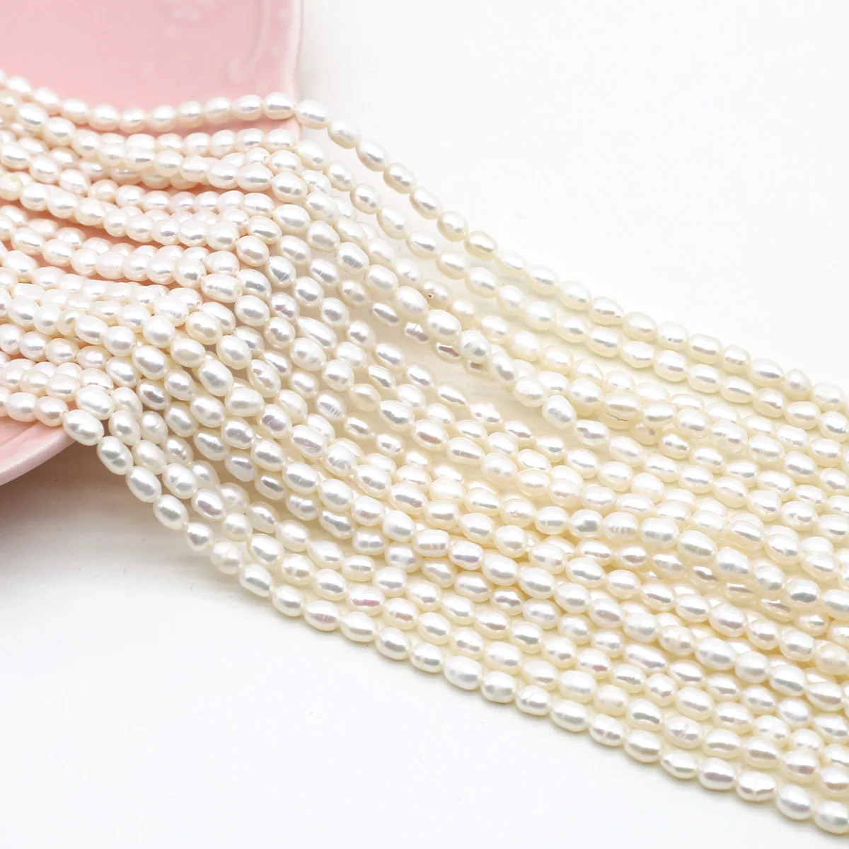 Natural Freshwater Pearls Beads White Rice Loose Spacer Beads for Jewelry Making Diy Fashion Bracelets Necklaces Accessories