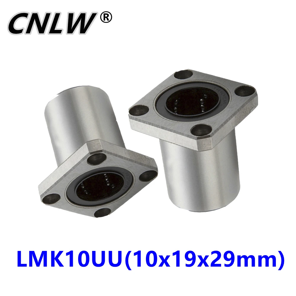 1 PCS LMK Square Flange Linear Motion Bushing LMK Ball Bearing LMK10UU Bearing Steel For 3D Printer Linear Rod Part CNC