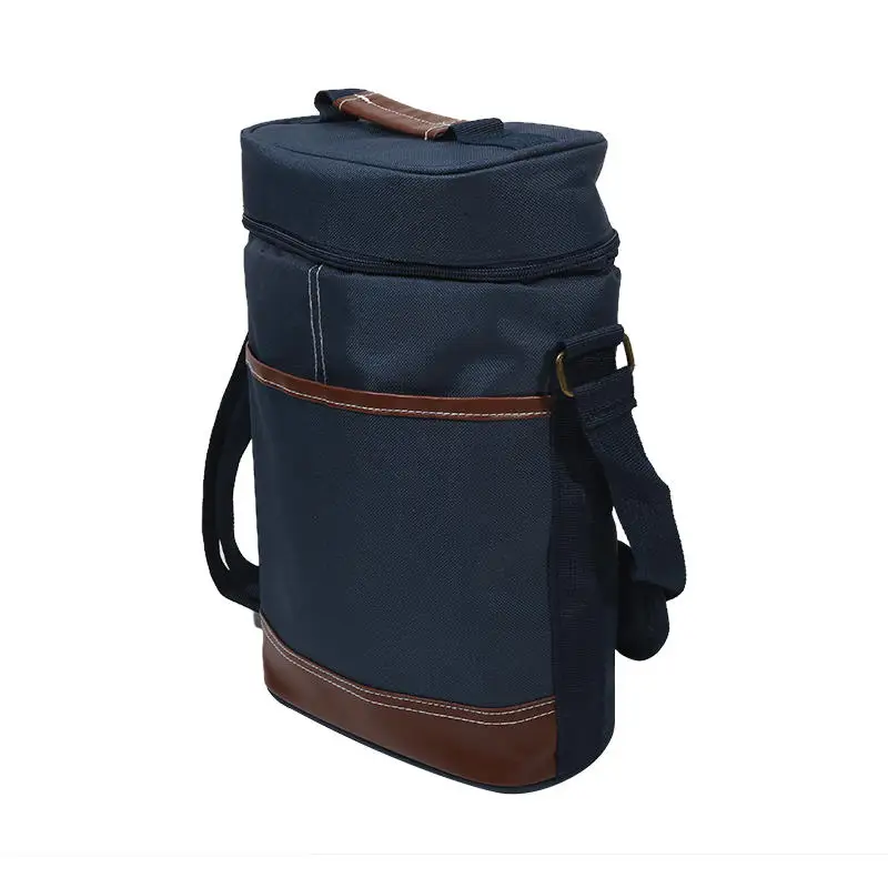 Soft Cooler Wine Bottle Insulated Bag for Wine Thermal 2 Drink Bottle 750ml Beer Outdoor Bag for Travel Carrier Tote Wine Glass