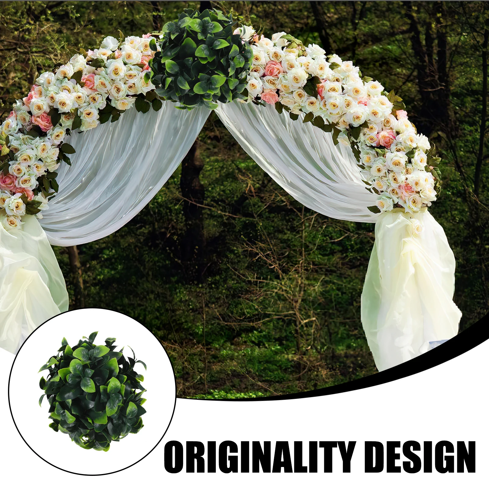 

2pcs Artificial Topiary Ball Hanging Decorative Plant Balls For Indoor Outdoor Ceiling Decoration Green Simulation Faux Plastic