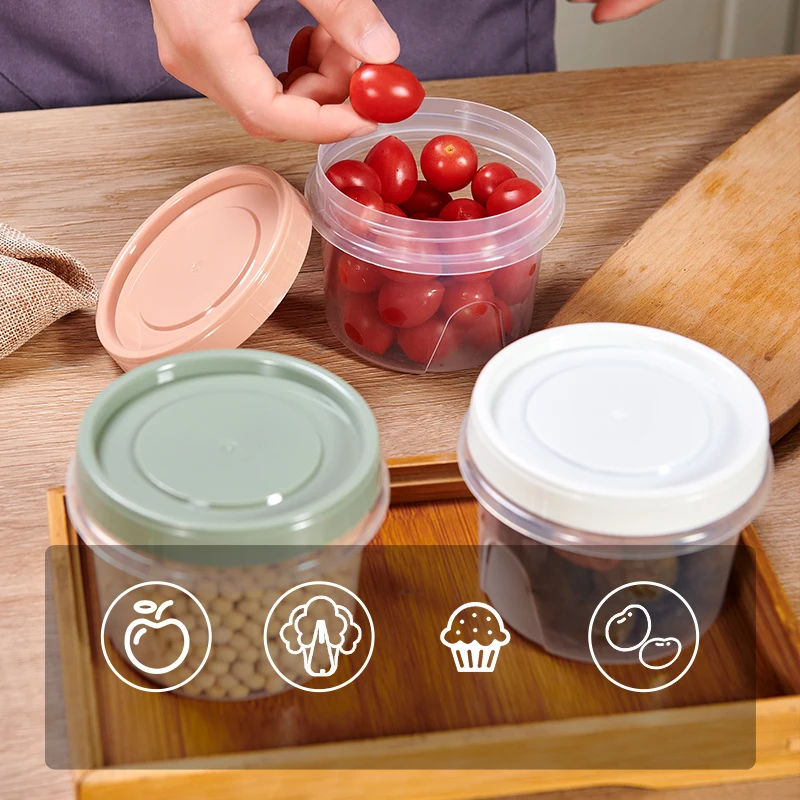 10Pcs Food Storage Containers Kitchen Accessories Rice Cereal Dispenser 500ml PP Boxes Microwave Fridge Jars To Preserved Foods