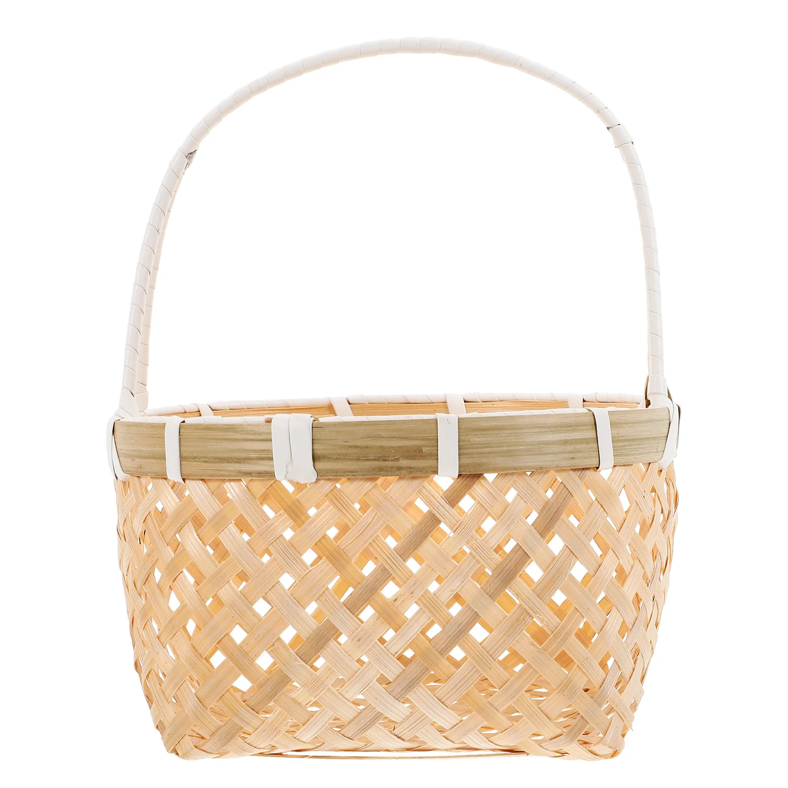 

Bamboo Small Basket Hand-woven Shopping Vegetable Hand-made Party Picnic Bread Snacks Serving Storage Fruit