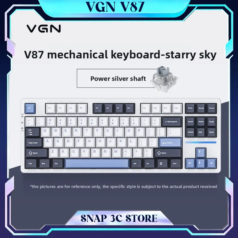 

Беспроводная механическая клавиатура VGN V87 TKL с креплением Gasket Mount, три режима подключения (Bluetooth, 2.4G), горячая замена переключателей, RGB-подсветка, Hi-Fi звук, игровая клавиатура с мощным звучанием