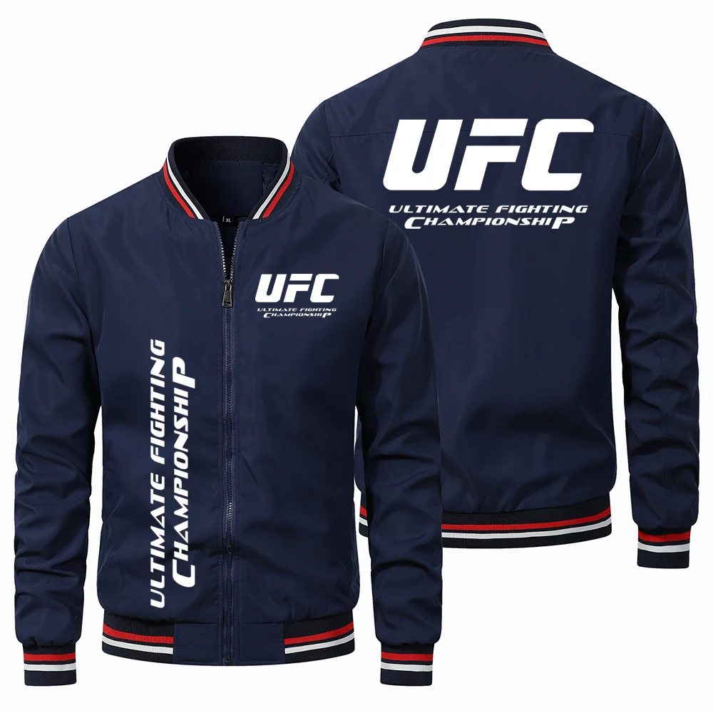 

Men's UFCLlogo Printed Motorcycle Jacket, Ultimate Combat Clothing Jacket, Fashionable Sportswear Motorcycle Riding Jacket
