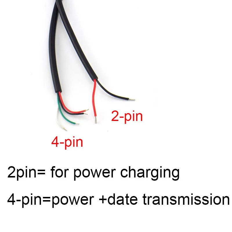 50x 2pin 4 Pin Micro USB A TYPE 2.0 Male female Jack Data Cable  Connector DIY Power Charging Cord Extension charger 2 4 Wires