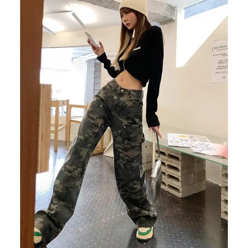 Women\'s Pants Camouflage Cargo Pants 2024 Camouflage Jeans Women Pants Baggy Pant Woman Cargo Pant for Women Korean Sweatpants