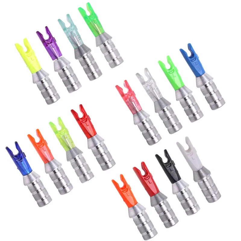24pcs Archery Arrow Pins Nocks Tails Compatible with ID4.2/6.2mm Shafts DIY Accessories for Bow Hunting And Target Practice