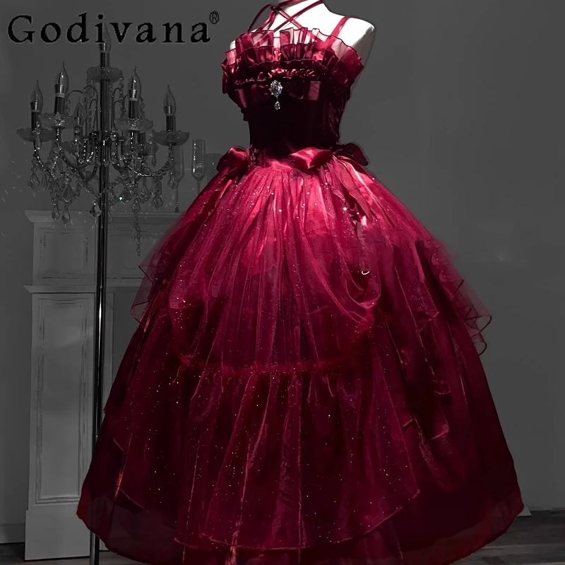 블루 공주 코스프레 드레스 여성 로리타 귀여운 로리타 파티 역할 놀이 Cos 드레스 소녀 여름 카니발 유니폼 드레스