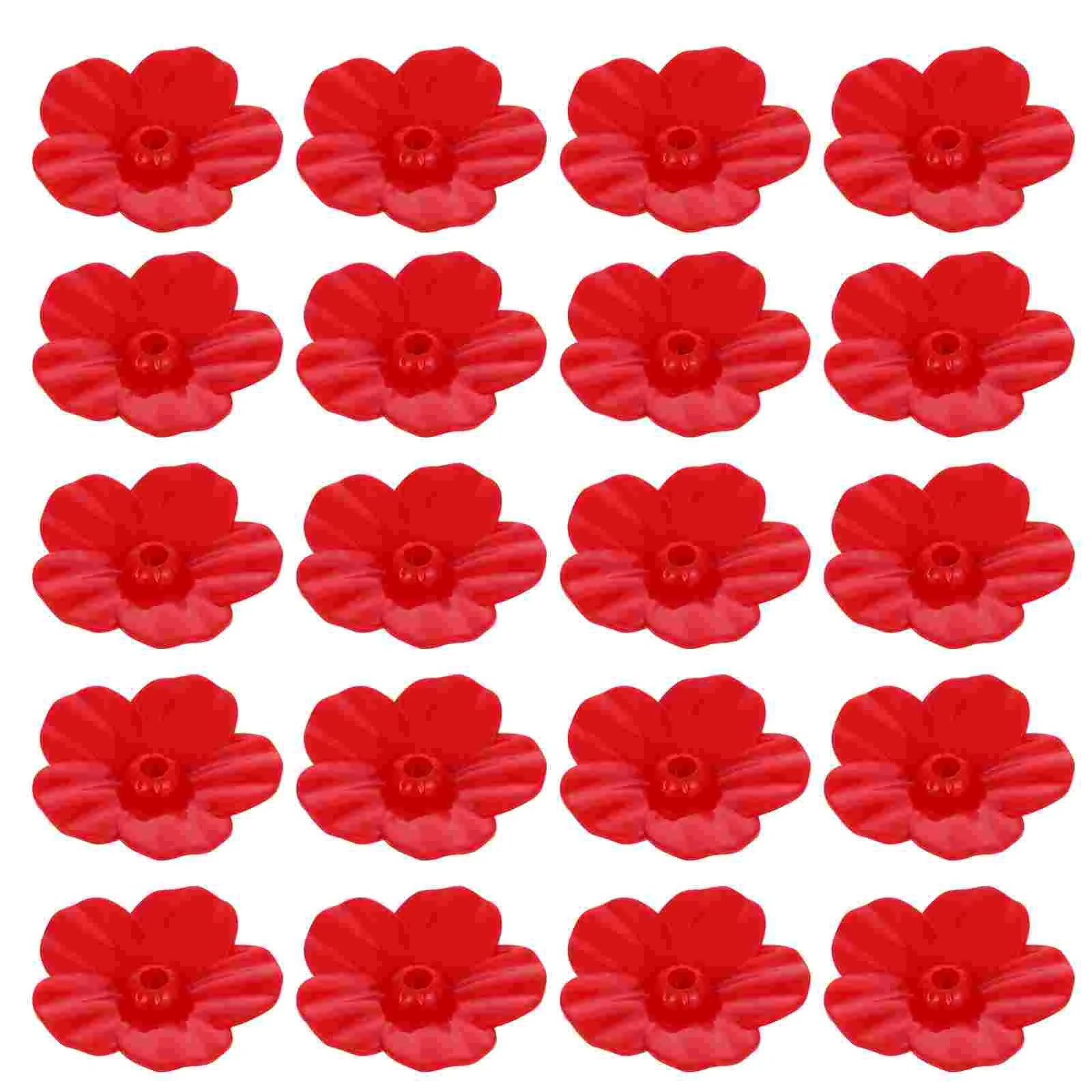 

25 Pcs Hummingbird Replacement Feeder Flowers Feeders for Outdoors Plastic Accessory Parts Red