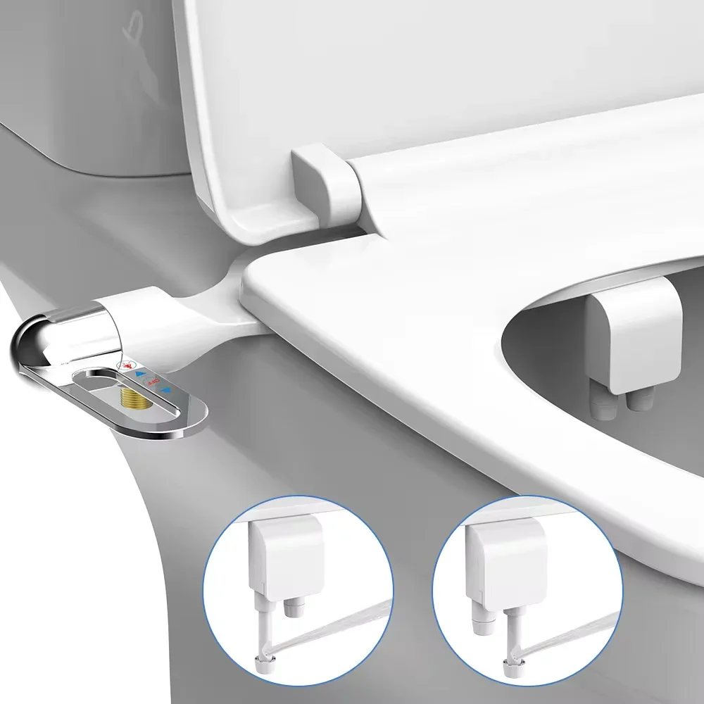 

Bidet Toilet Seat New Lightweight Ultra-thin Non-Electric Self-Cleaning Double Nozzle Adjustable Water Pressure