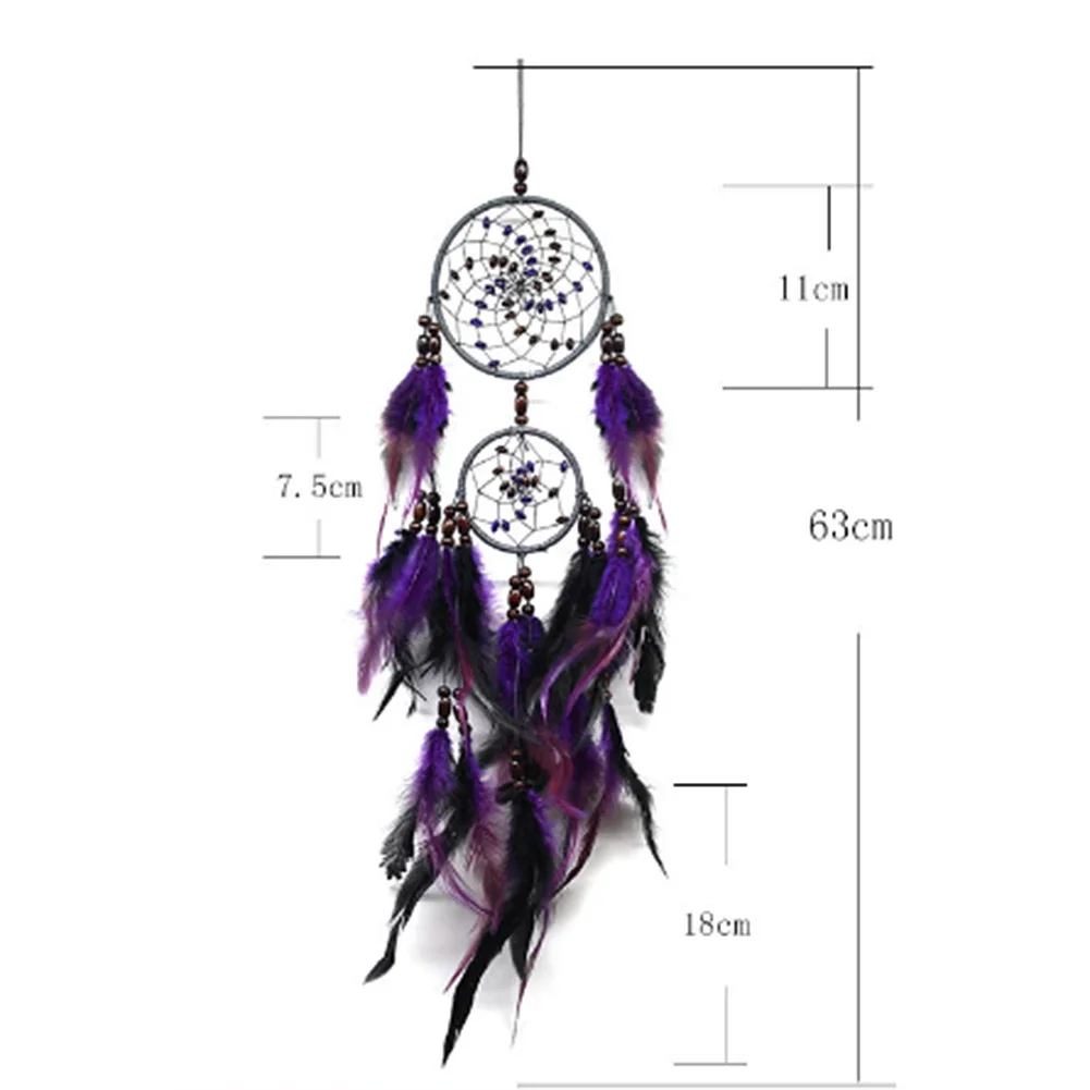 Purple Feather Dream Catcher Feathers Wall Hanging Pendant Home Room Car Decor Craft Ornamentr Office Homestay Decoration Gift