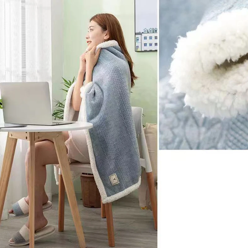 85x120cm Thick Fleece Warm Office Home Nap Blanket Shawl Blankets Cape Warm Poncho Cover Office Nap Shawl Blanket