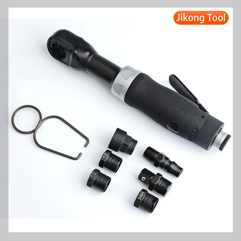 Micro Mini 1/4" 3/8" 1/2" Dr. Drive Air Pneumatic Powered Ratchet Impact Socket Wrench Power Right Angle Screwdriver Tool