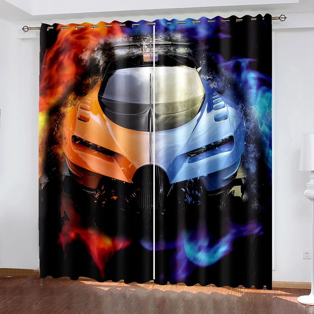 

Modern Style Car Curtain 2 Panels 200*240 for Bedroom Living Room Car Studio Window Floor-to-ceiling Window Blinds cortina