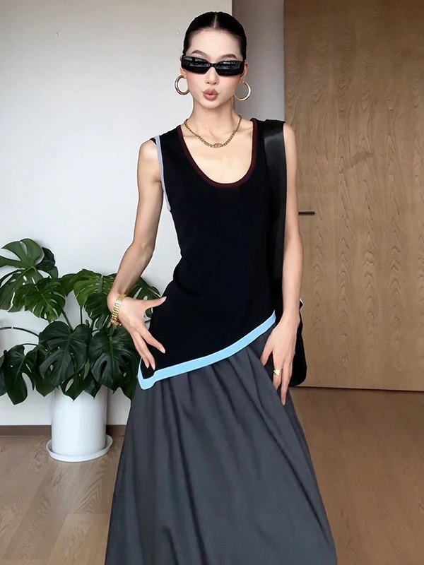 

Вязаный жилет CIZZLEMORE Color Blo для женщин, облегающий, модный, повседневный, из нейлоновой смеси, стандартной длины