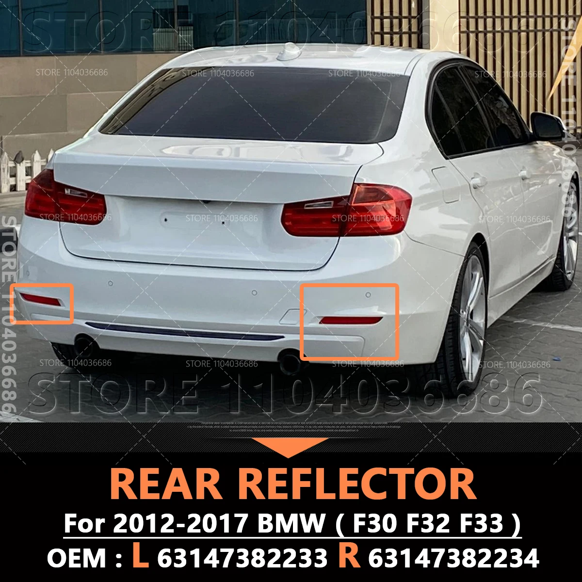 

Для BMW F30 F32 F33 320i 328i 335i 428i 430i 435i 440i 328d 2012-2017 гг. Задний отражатель бампера 63147382233 63147382234