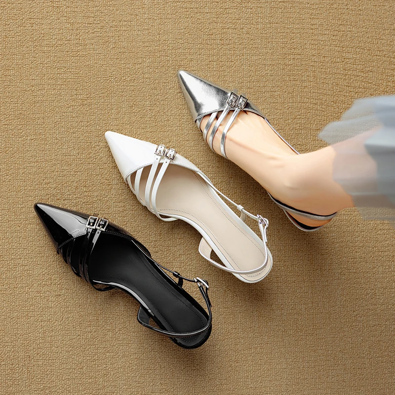 

Лето 2021, женские сандалии из натуральной кожи, 22-25 см, женская обувь из воловьей кожи + овчины, женская обувь с ремешком сзади и пряжками, туфли на высоком каблуке