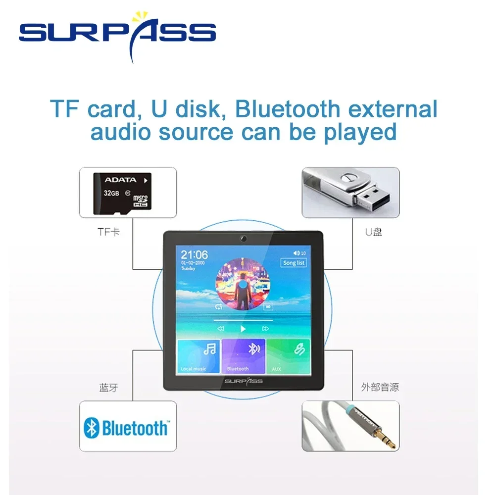 Amplificador bluetooth de 4 canales, Audio doméstico inteligente, inalámbrico, compatible con Bluetooth, Mini amplificador estéreo multifunción, Hificon Radio FM