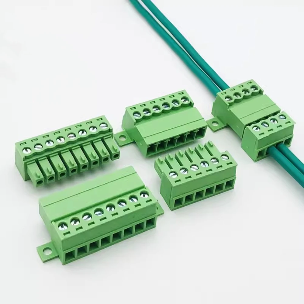 1 conjunto de encaixe sem solda tipo 15edg 3.81mm bloco terminal de parafuso conector pcb plug-in tipo 15edgRKC 3.81 bloco terminal verde