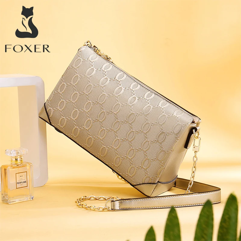 

FOXER Lady's Shoulder Bag Split Leather Cross Body Bag 2025 Autumn Winter Luxury Design Commute Work Best Gift for Wife Mother