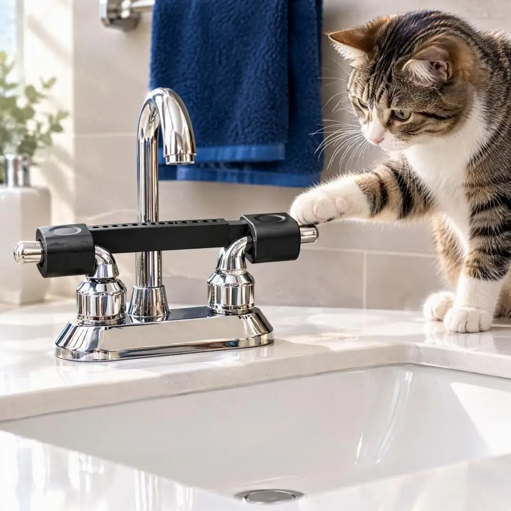 Universal Faucet Handle Lock, Adjustable Child Pet Proof Tap Secuity Guard, Sink Faucet Restraint System for Kitchen Bathroom