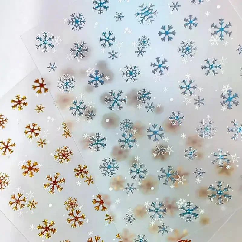크리스마스 눈송이 네일 아트 스티커 만화 겨울 곰 데칼 DIY 새해 액세서리 네일 아트 장식 매니큐어 용품