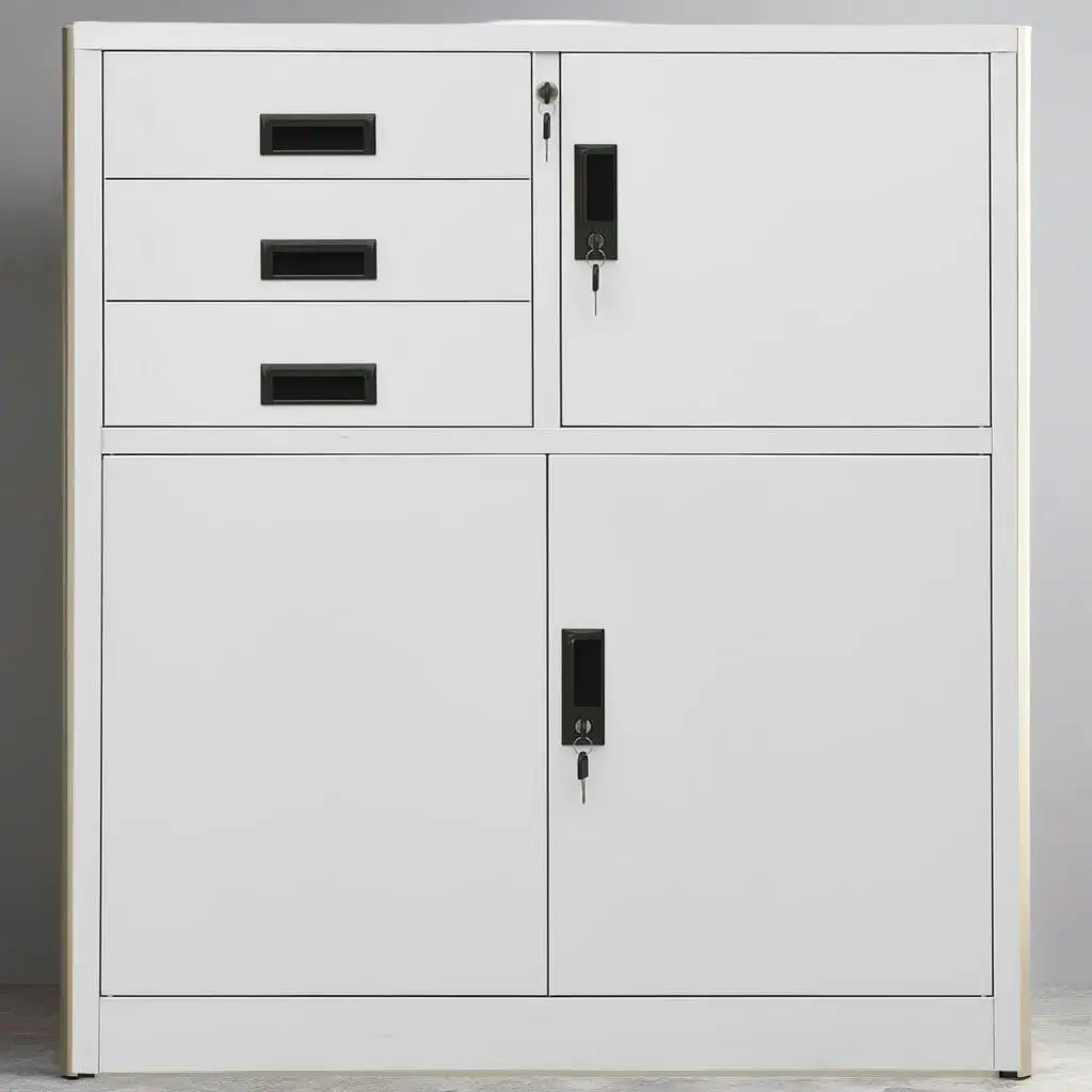 Light Grey  Office Cabinet - 90x40x102 cm Stylish Storage Solution