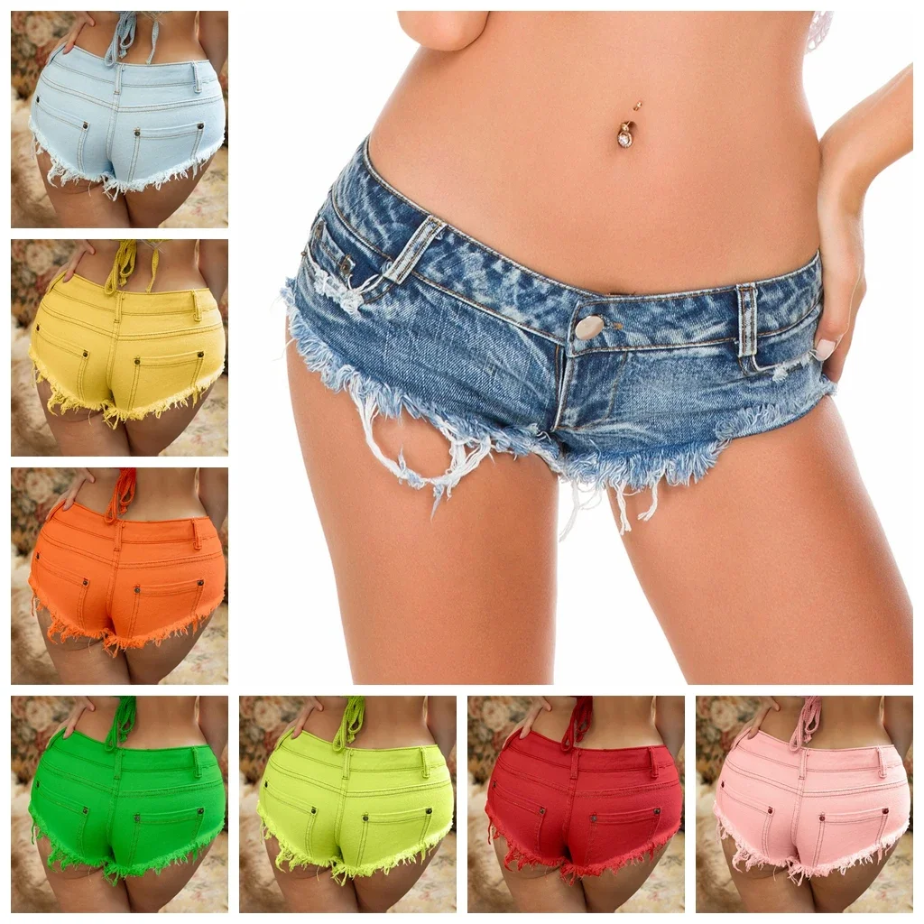 

9 Colors Sexy& Club Women's hole Decoration Y2K Hot Pants Denim Shorts Daily Casual Pants Female Fashion Trouser Mini Jeans