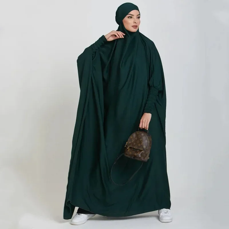 Ramadan Jilbab Muslim One Piece Prayer Dress Garment Women Khimar Hijab FullCover Hooded Abaya Dubai Niqab Islam Modest Djellaba