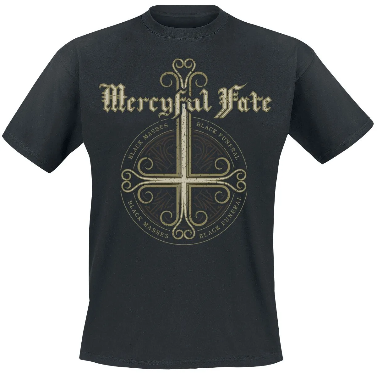 Unisex Cotton T-shirt Mercyful Fate Black Masses Cross Graphic Tee Heavy Metal Casual Streetwear