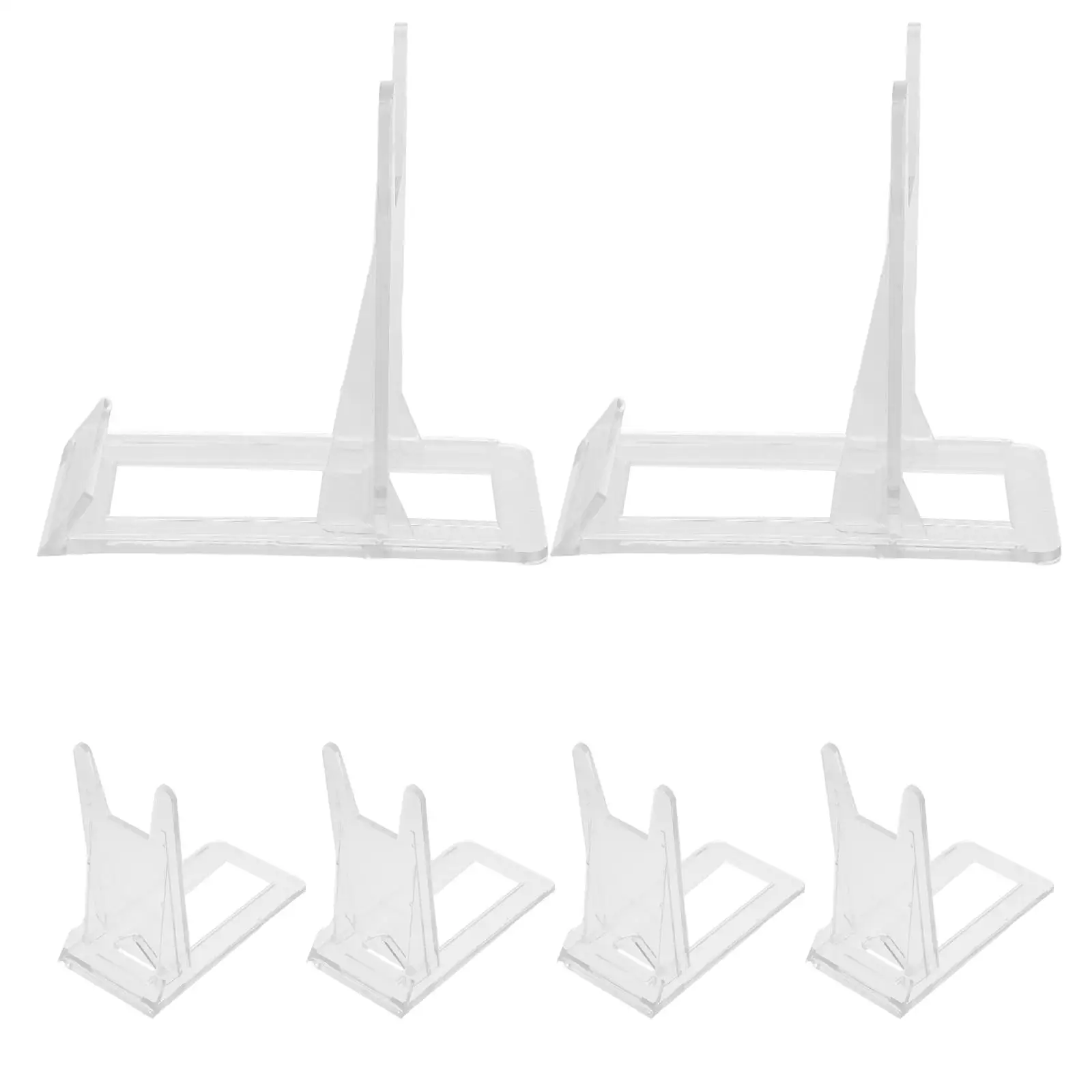 6 Pcs Display Rack Acrylic Clear Shelf Holders Plate Frame Stands Handbag Book Decorative Stand Tabletop Display