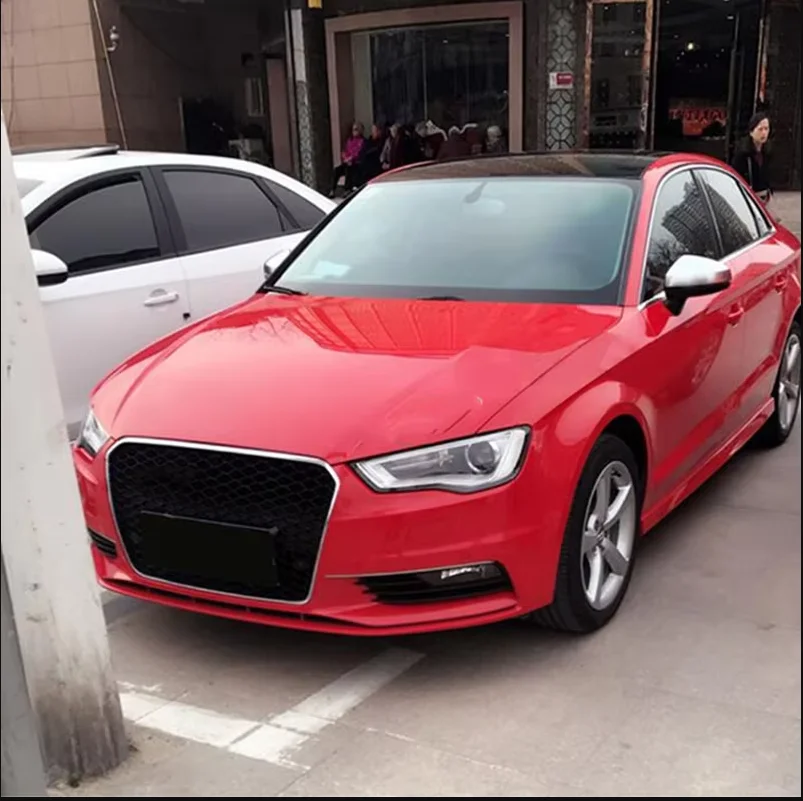 Front Grill Honeycomb Grille For Audi A3 S3 8V 2013 2014 2015 2016 RS3 Style Silver Black 14-15