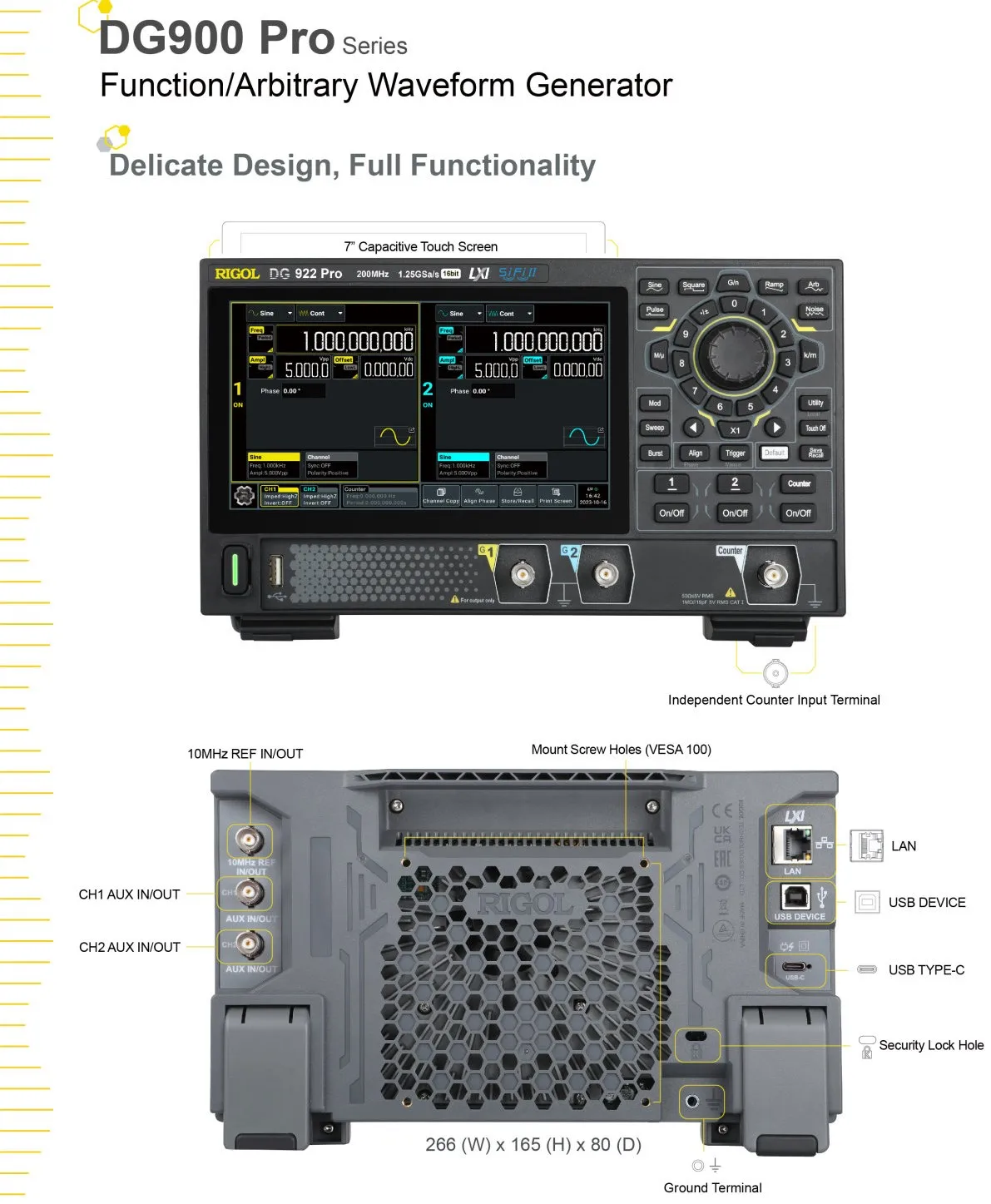 Rigol DG902 DG912Pro DG922 Pro DG952 - Two Channel, 50 MHz Function / Arbitrary Waveform Generator 4.3\