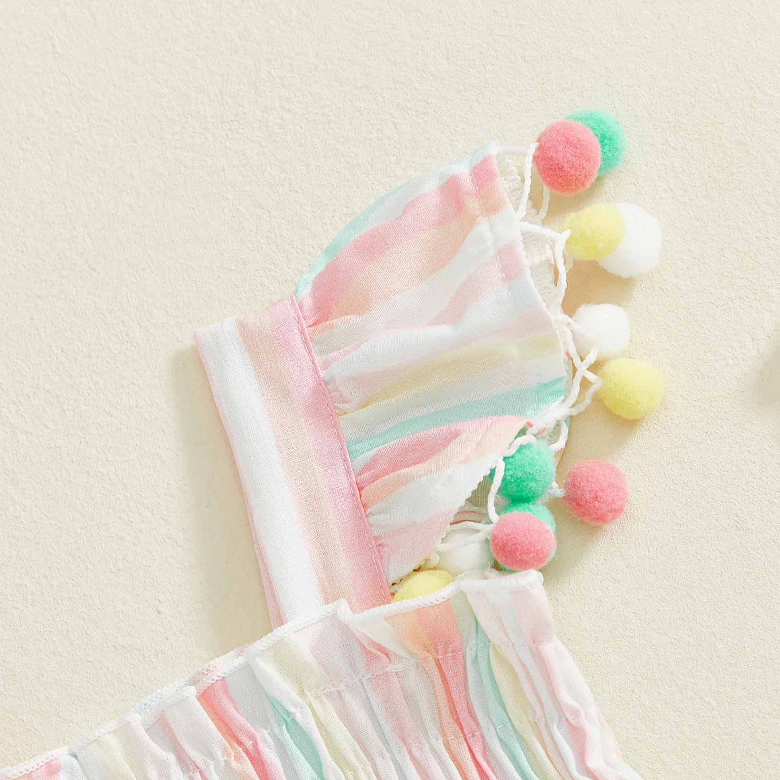 بدلة صيفية للأطفال الرضع البنات مخططة ملونة بأكمام طويلة ملابس لطيفة