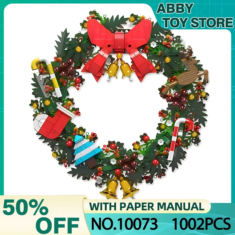 

MOULD KING 10073 10074 MOC Christmas Wreath and Dried Flower Wreath Building Blocks Bricks Puzzle Toy Christmas Gifts For Kids