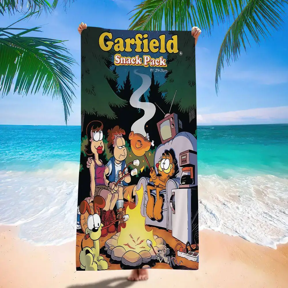 1pc G-Garfield Microfiber Printed Beach Towel Mountain Climbing Yoga Beach Swimming Running Absorbent Soft Towel
